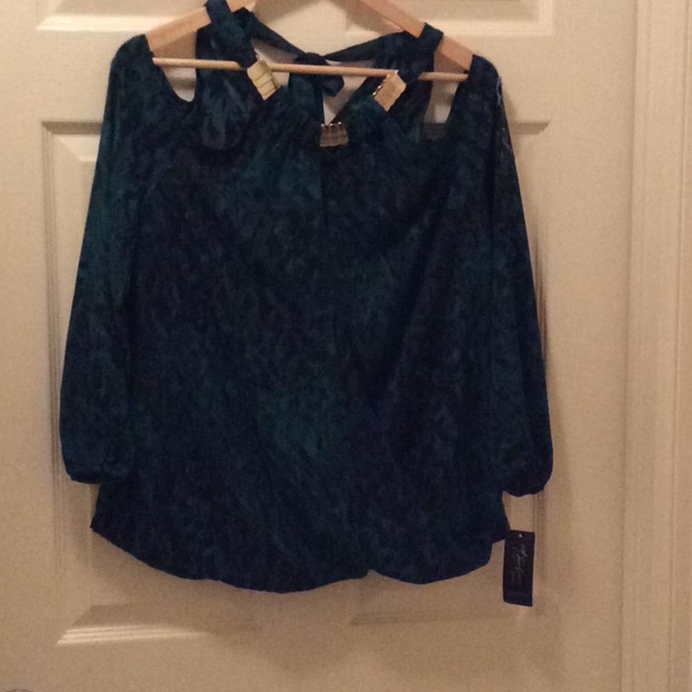 Thalia Sodi Madrid Dark Forest Green Top